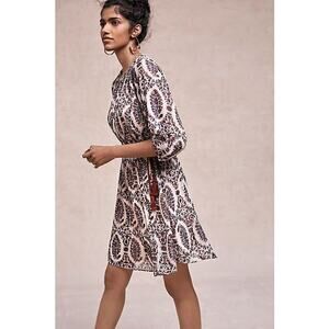 Floreat by Anthropologie Women's Zhara Floral Paisley Sheer Peasant Dress Small